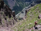 Looking down steep upper gully