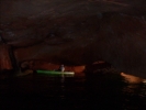 Cathie in kayak inside triangle cave
