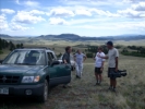 Group of people at cars